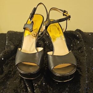 Michael Kors Black Peep-Toe Platform Heels